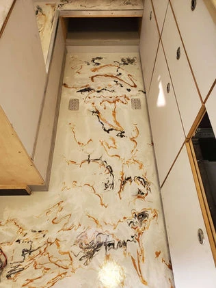 Designboden, design, Boden, Epoxid, Fenix, Holz, Material, Wohnmobil
